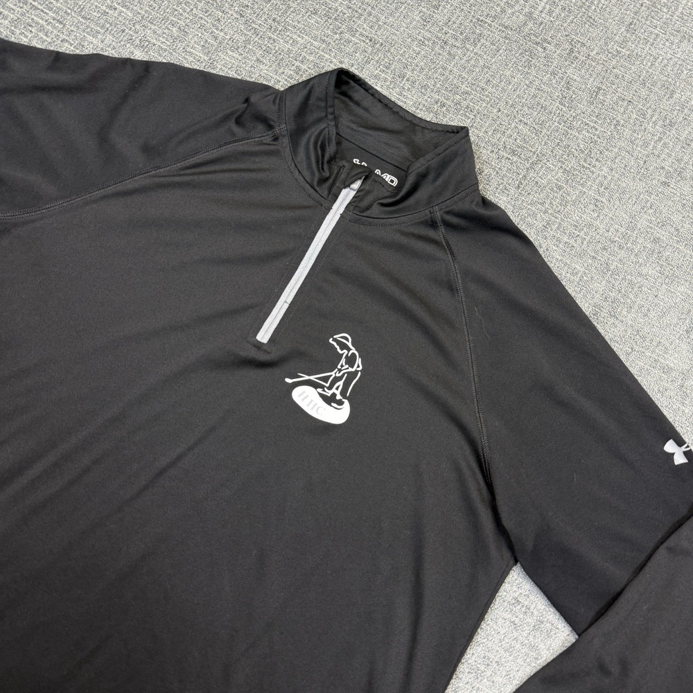 Under Armour Heat Gear Loose Fit 1/4 Zip‎ Golf Pullover Mens Medium Black